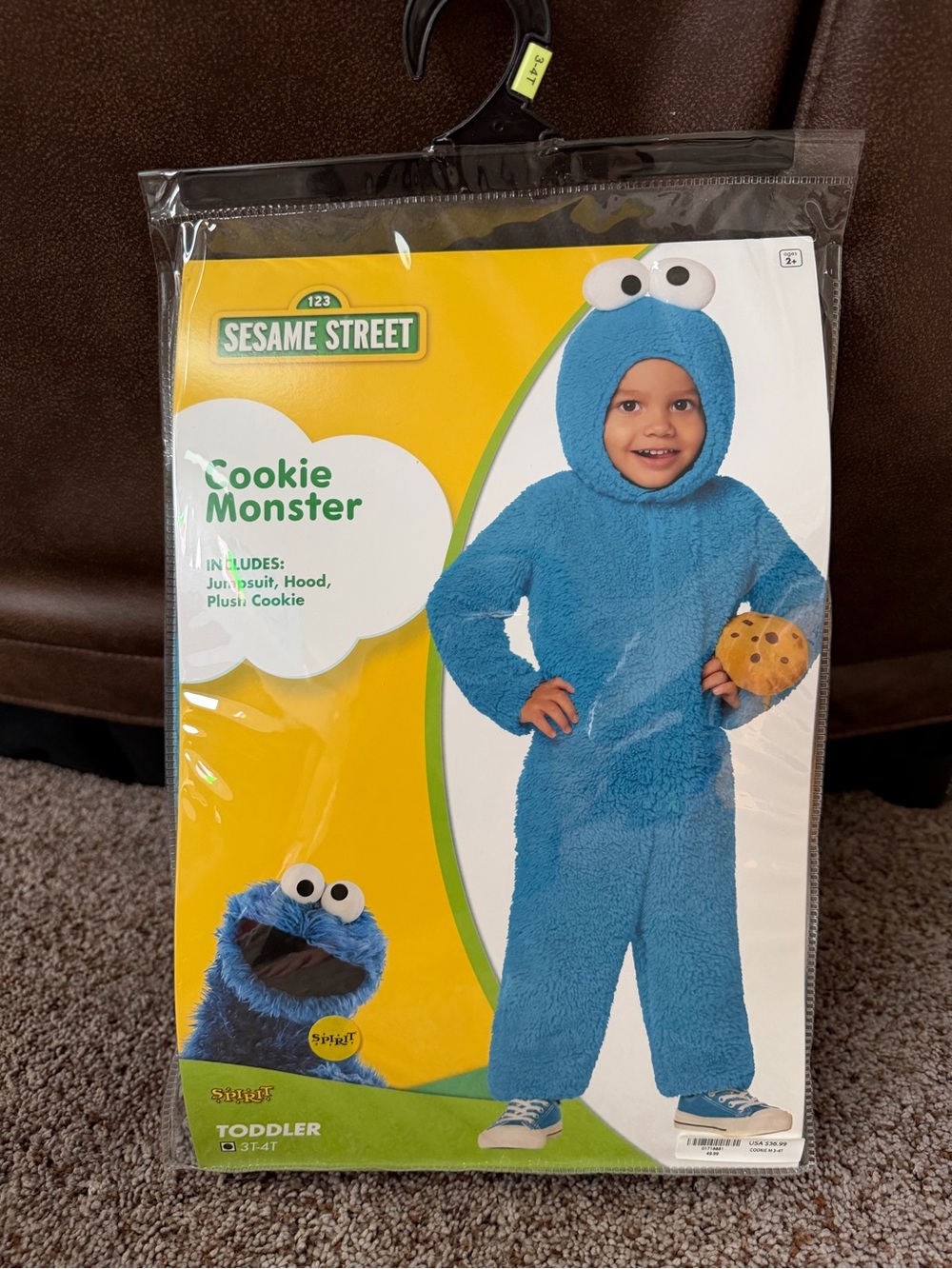 Sesame Street Cookie Monster Toddler Costume - Bright Blue with White Eyes
